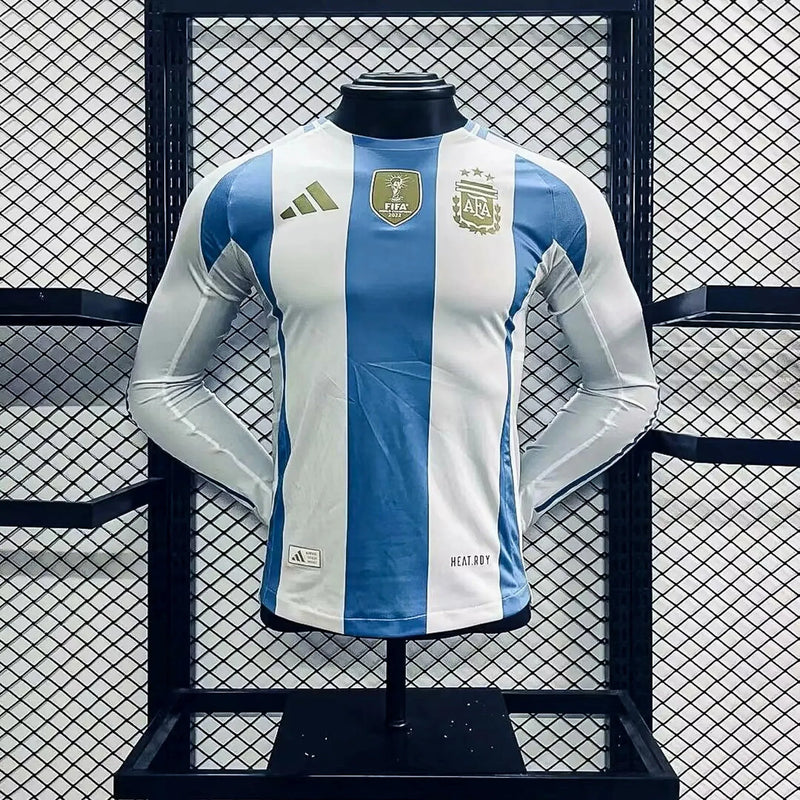 Argentina Jogador Manga Longa Titular 24/25 + Patch