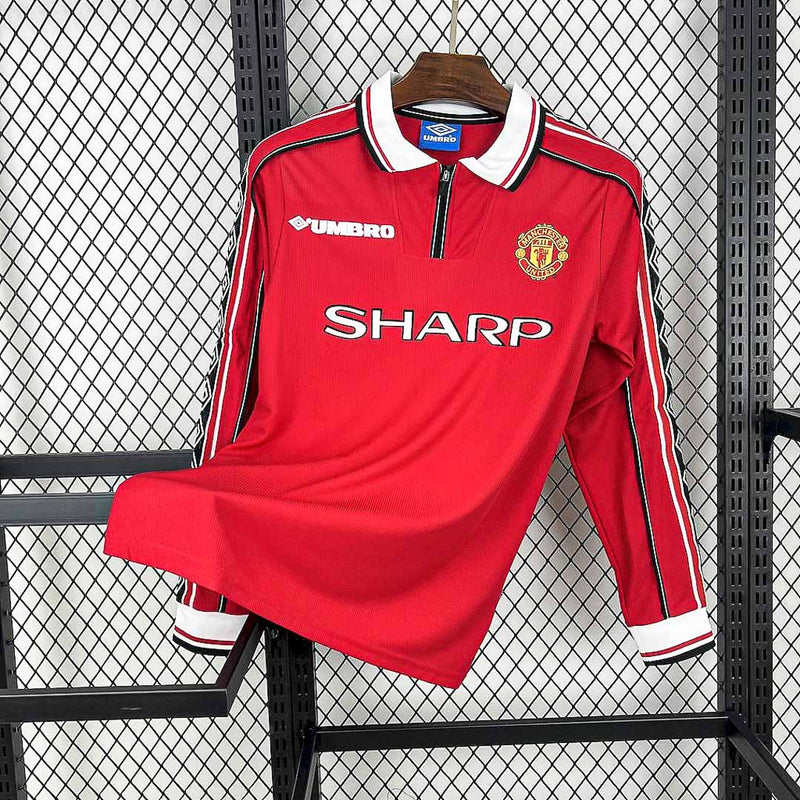 Manchester United Retro Manga Longa 1998