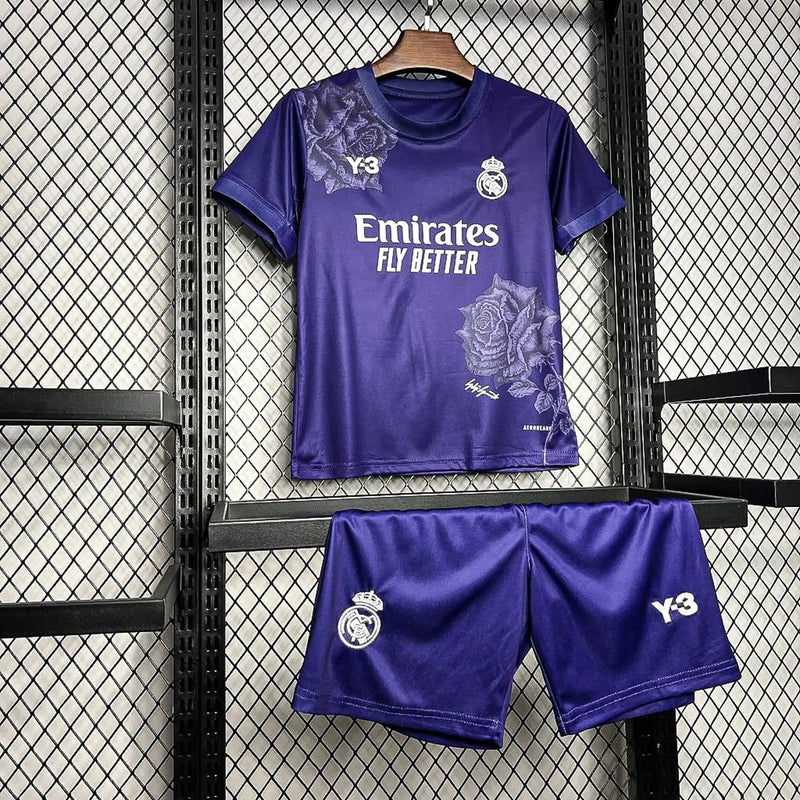 Real Madrid Kit Infantil Y-3 Roxa 23/24