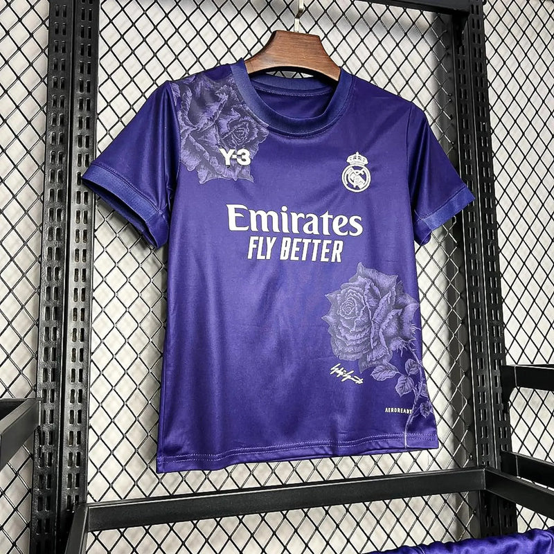 Real Madrid Kit Infantil Y-3 Roxa 23/24